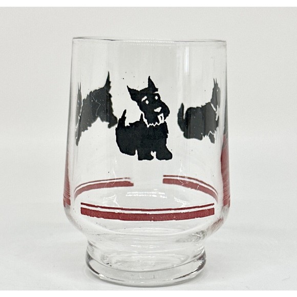 1 vintage Scottish Terrier Juice Glass 3in tall replacement glass - Picture 3 of 7